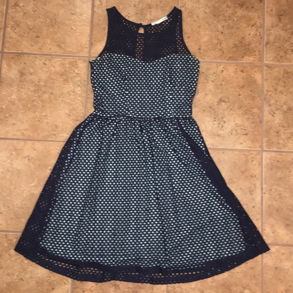 Maurices Navy and Light Blue/Mint Dress M
